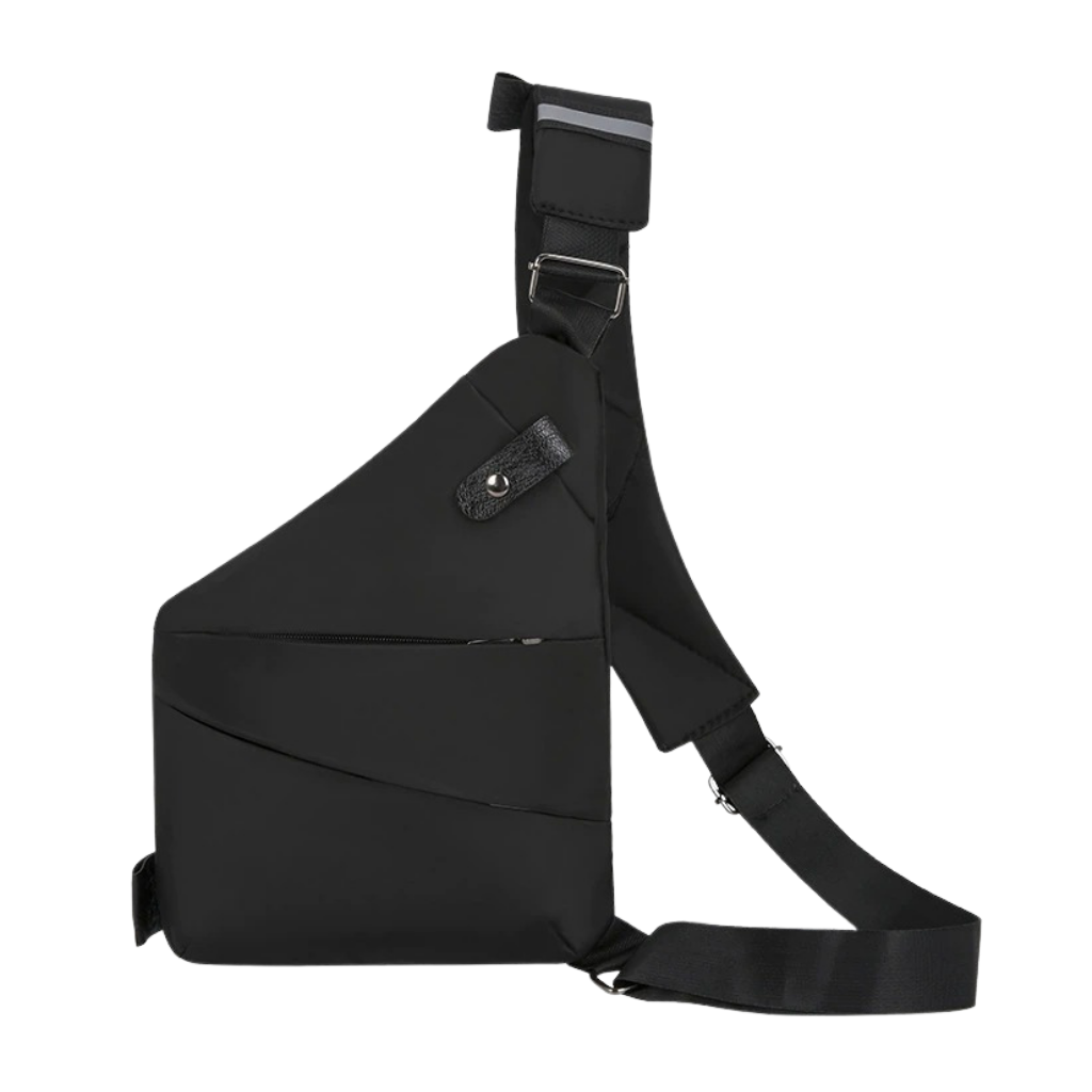Sacoche à prova d'água da Eaoattm, bolsa de mão preta para uso pessoal, resistente à água e ideal para transportar objetos essenciais.