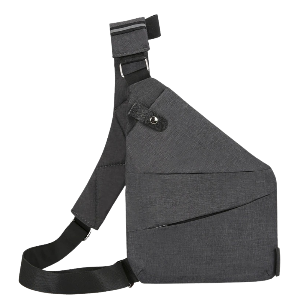 Sacoche à prova d'água Eaoattm, bolsa de mão cinza com bolso personalizável, ideal para proteção contra água.