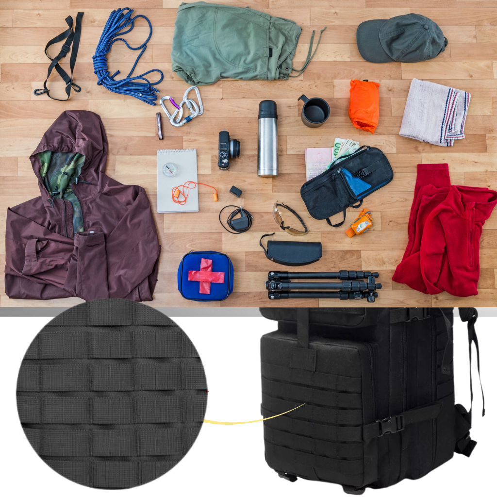 Mochila de camping resistente à água da Colaxi, com capacidade de 50L e painel de malha respirável, ideal para aventuras ao ar livre.
