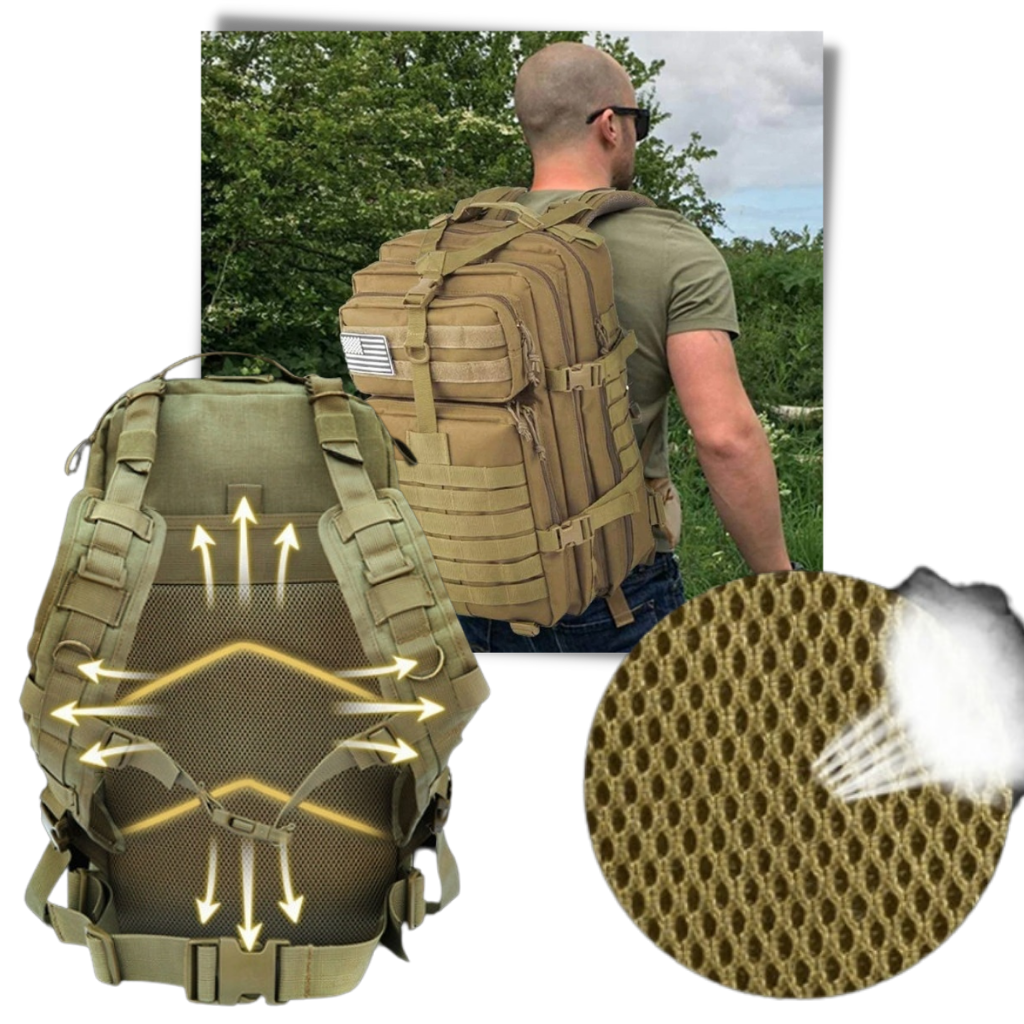 Mochila de camping resistente à água da Colaxi, 50L, com material respirável e painel de malha para maior conforto ao caminhar.