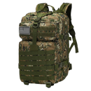 Mochila de camping resistente de 50L da Colaxi com tecido impermeável, painel respirável e design em camuflagem para trilhas ao ar livre.