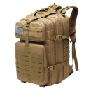 Mochila de camping resistente de 50L da Colaxi, à prova d'água, com bolso em malha respirável na cor cáqui.