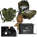 Mochila de camping resistente de 50L da Colaxi, com compartimentos, tecido impermeável e painel de malha respirável.