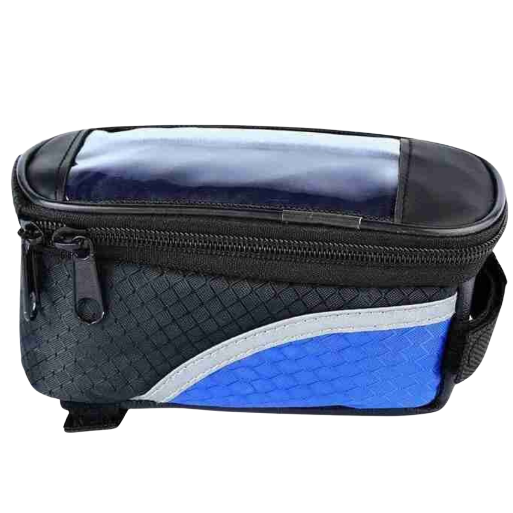 Sacoche impermeável para telefone de ciclismo da Sodial, fixa no guidão de bike, resistente à água, azul.