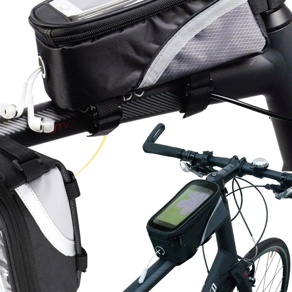 Sacoche impermeável da Sodial para telefone, fixa facilmente no guidão de bicicleta para uso em ciclismo.