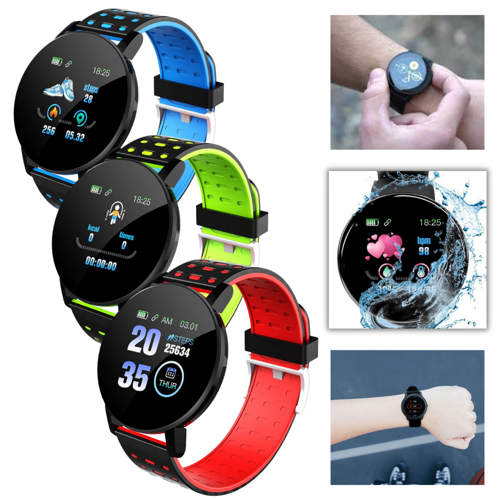Relógio inteligente à prova d'água da Cvlife em várias cores, ideal para roupas fitness e esportes.