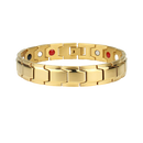Pulseira magnética Spencer para perda de peso, acabamento dourado, ideal para treino e fitness, visível na imagem.