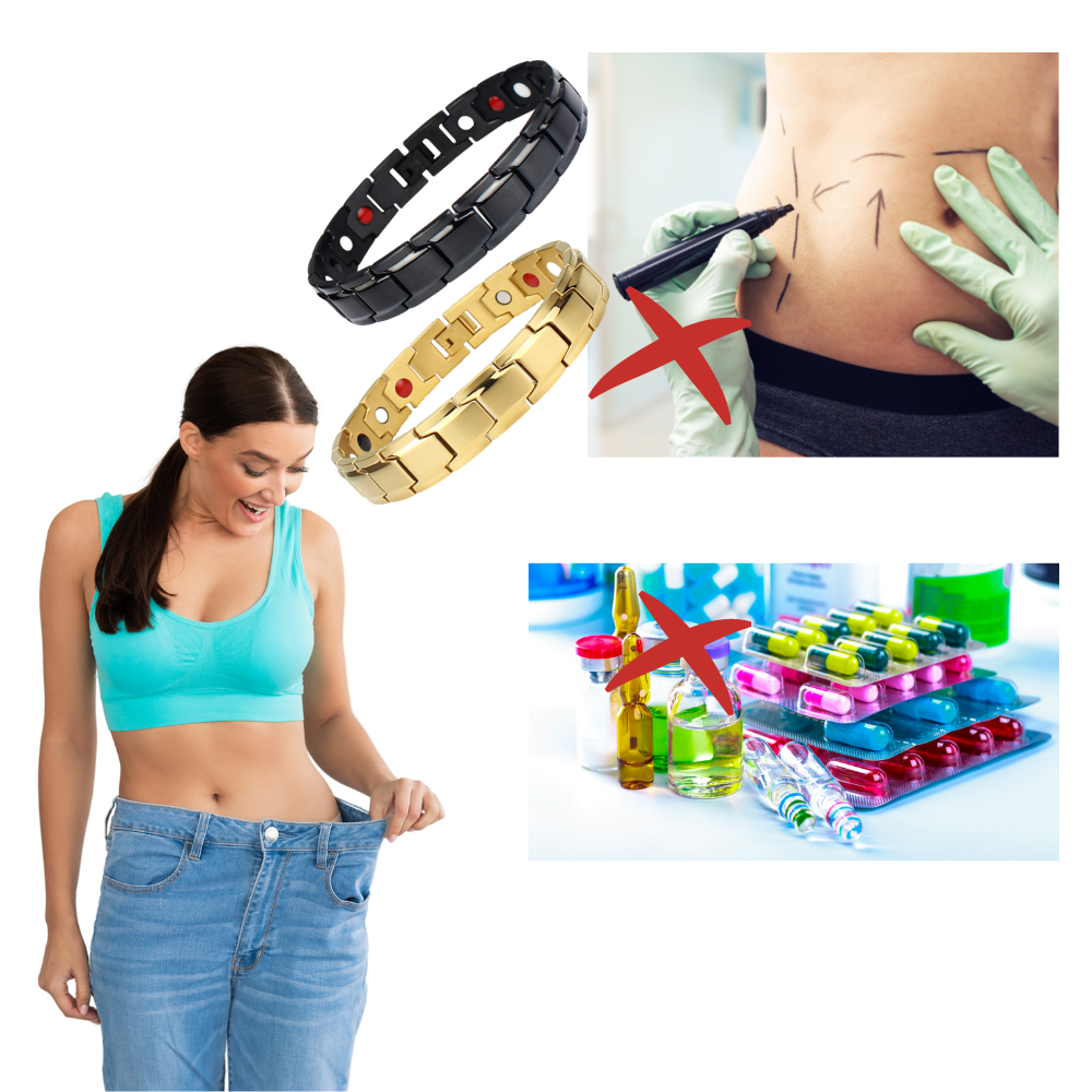 Pulseira magnética Spencer para perda de peso, acessório de treino e fitness com design natural visível na imagem.