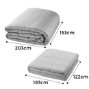 Manta pesada Nex para terapia por pressão profunda, com tecido macio e dimensões visíveis, ideal para relaxamento e conforto.