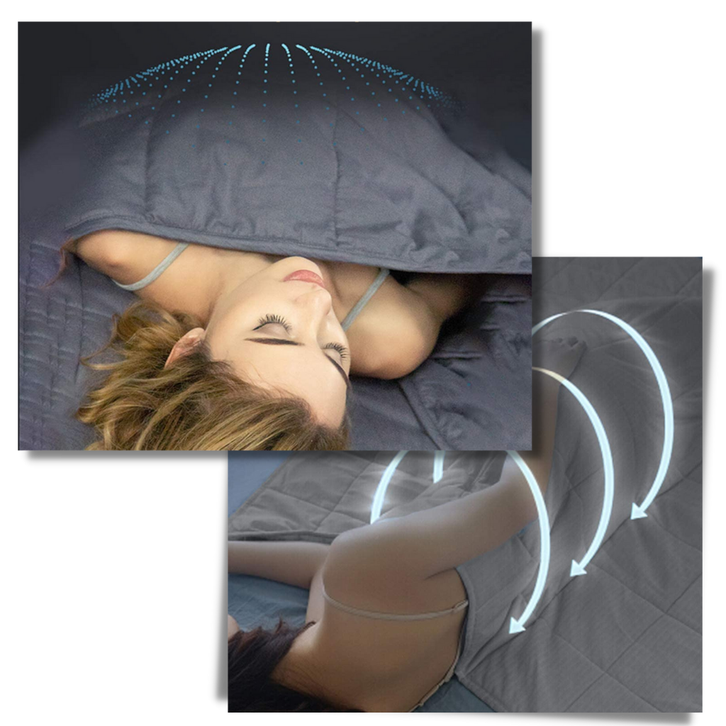 Cobertor lesté para terapia por pressão profunda da marca Nex, com tecido macio e peso distribuído para relaxamento e alívio.