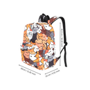 Mochila Neko Astsum da Roffatide com design fofo de gato, vista traseira com alças acolchoadas e detalhes coloridos.