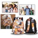 Mochila Neko Astsum da Roffatide, com design fofo de gato, detalhes coloridos e alças ajustáveis, ideal para uso diário.