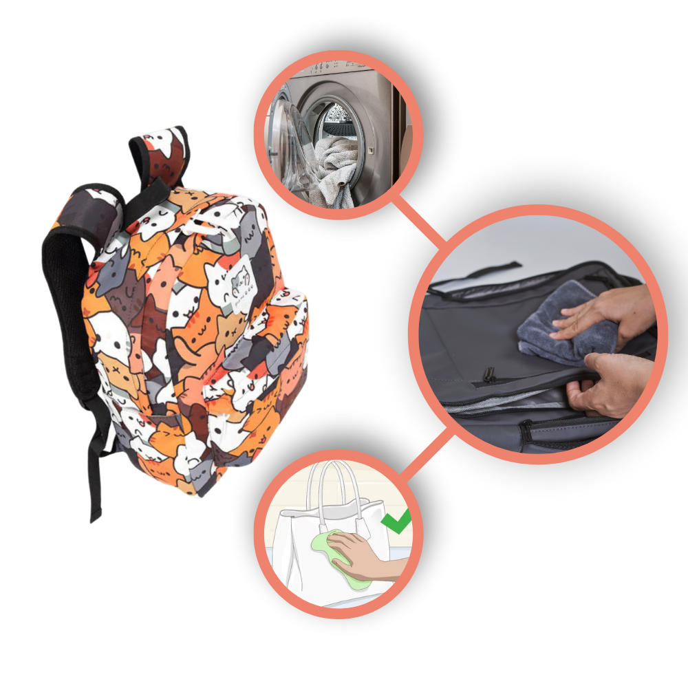 Mochila Neko Astsum da Roffatide com design fofo de gato, alça ajustável e compartimentos espaçosos.