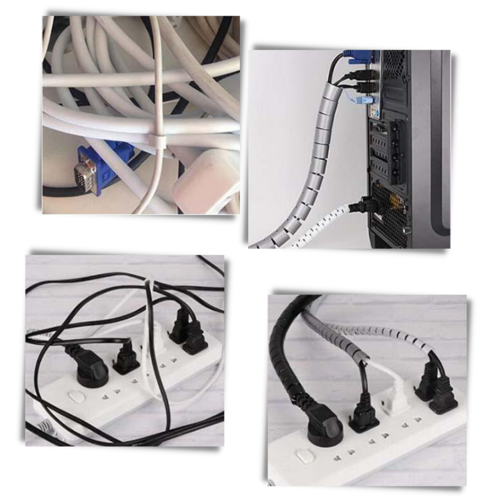 Manchon para cabo de dados Qisuw, proteção de cabos de gerenciamento de cabos, sleeve de nylon para organização de fios.
