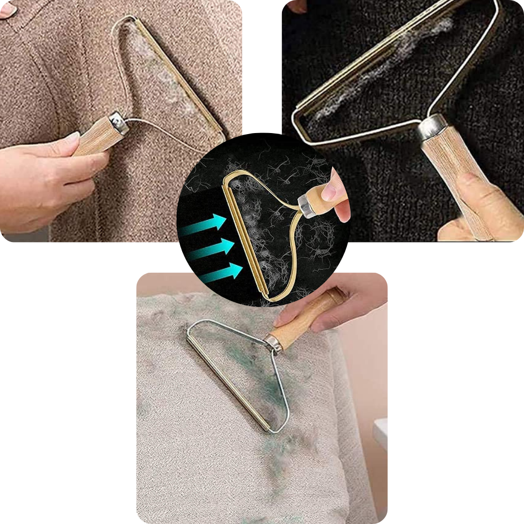 Escova para pelos de animais Eeekit de madeira, ferramenta de toilettagem para remover pelos de pets de forma eficiente.