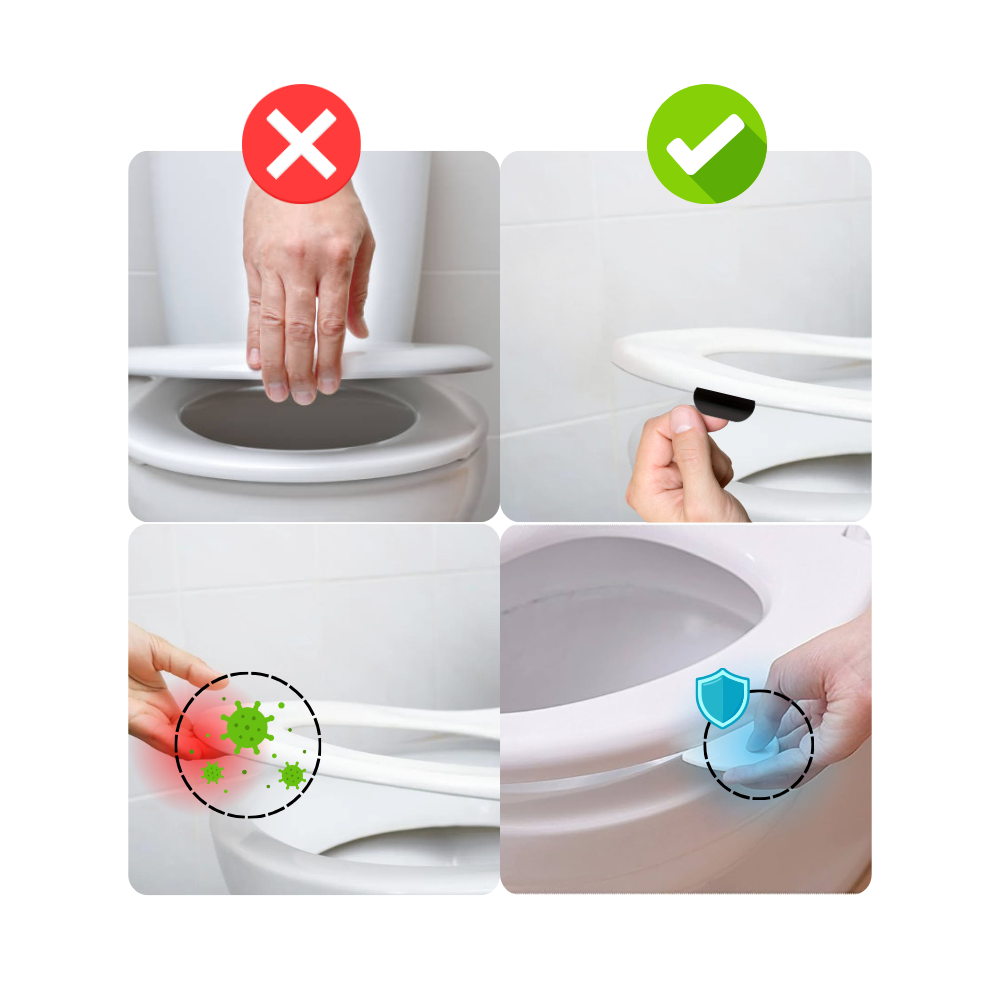 Élévateur de siège de toilettes sans contact Abcelit, pièce de plomberie blanche pour confort et hygiène.