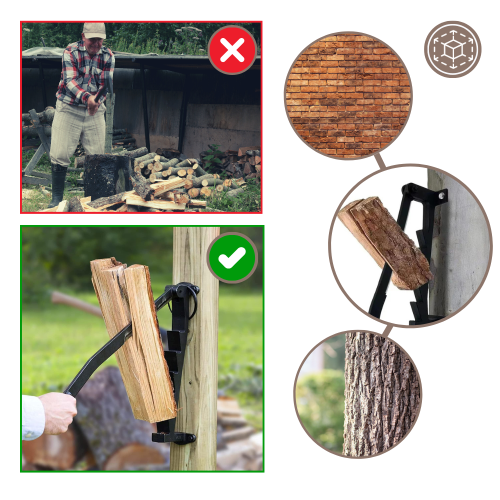 Fendeuse de bois de chauffage mural Accreate, outil robusto para dividir lenha com facilidade e segurança.