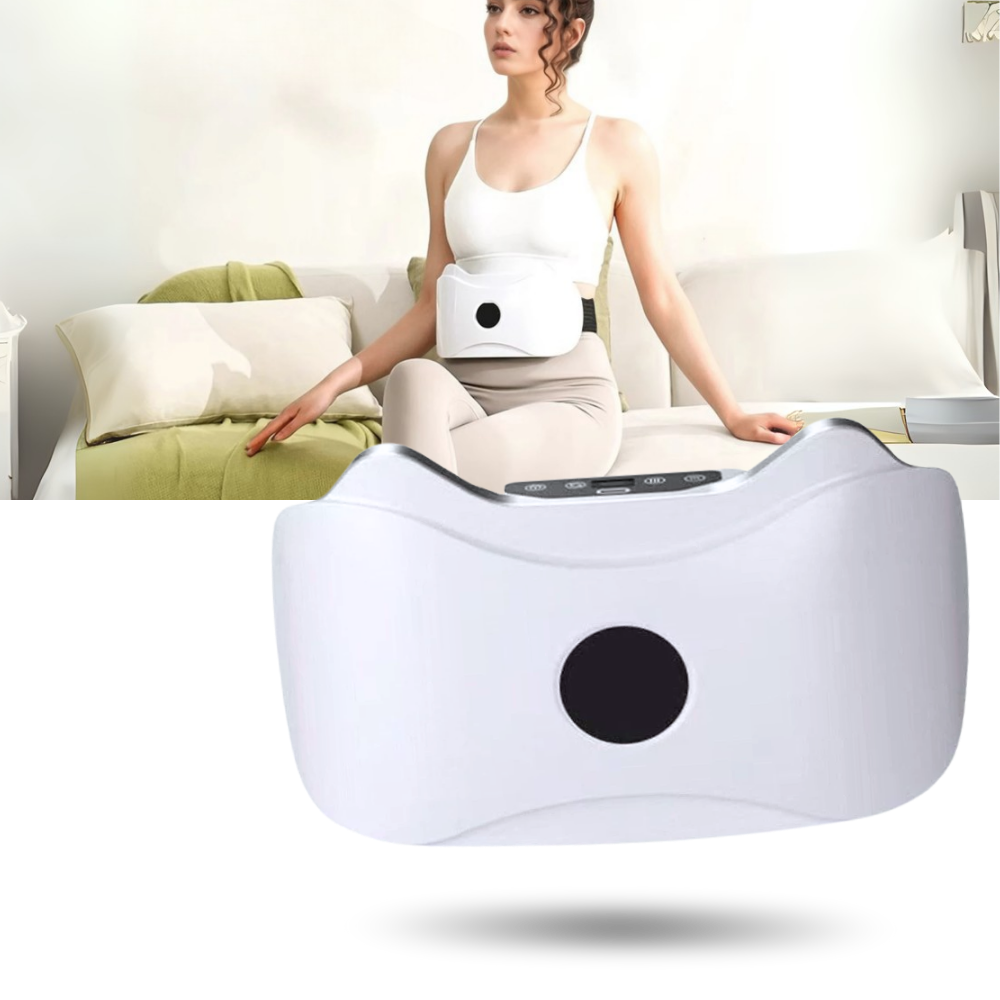 Plataforma vibrante Aoibox para massagem muscular sem fio, estimulador e treinador de músculos, imagem de dispositivo ativo.