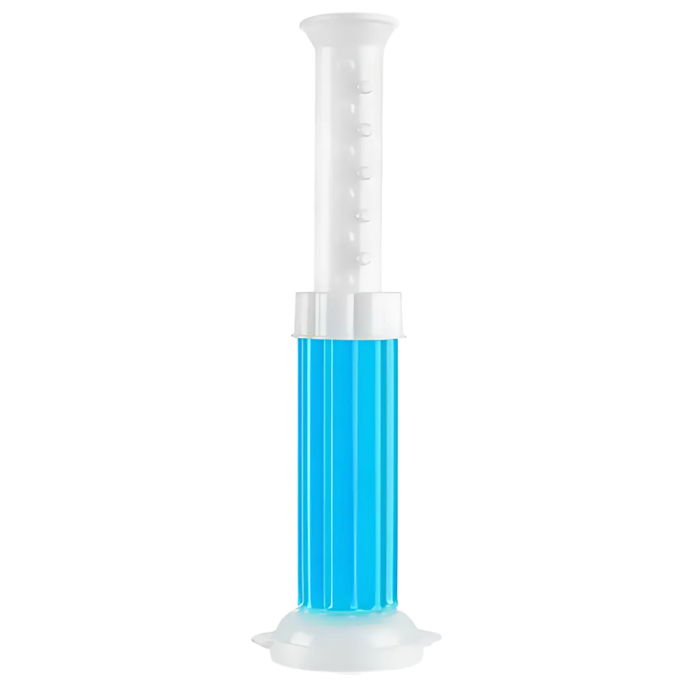 Gel de proteção ativa para banheiro da marca JikoLiving, com fragrância de perfume de interior, embalagem azul.