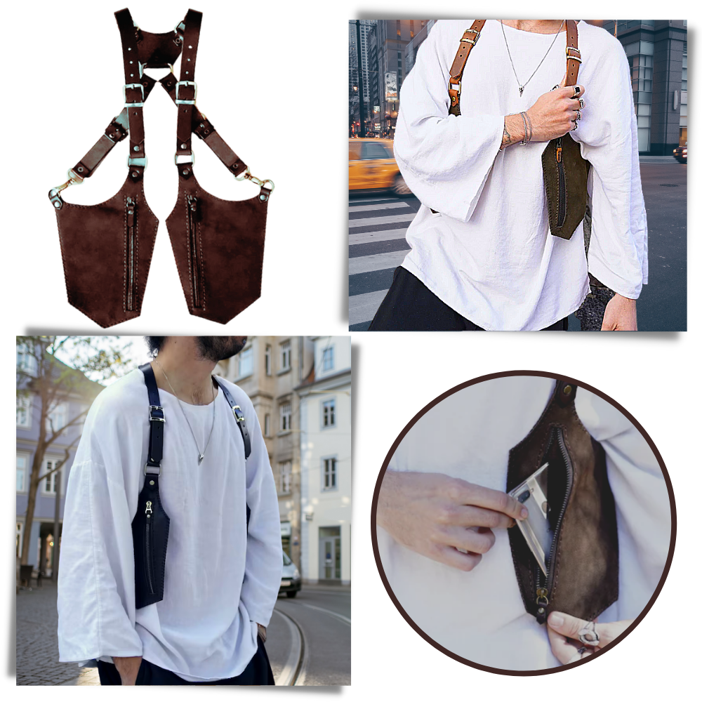 Bolsa vintage anti-roubo Adesignstore, sac à main preta com compartimentos seguros e design clássico.