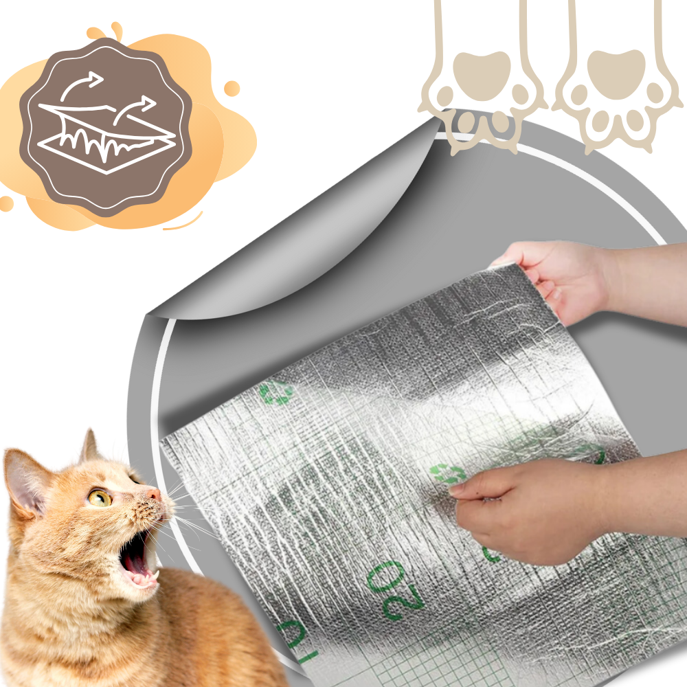 Arranhador de parede adesivo para gatos da Ozerty France, superfície de arranhar com textura para estimular os gatos.