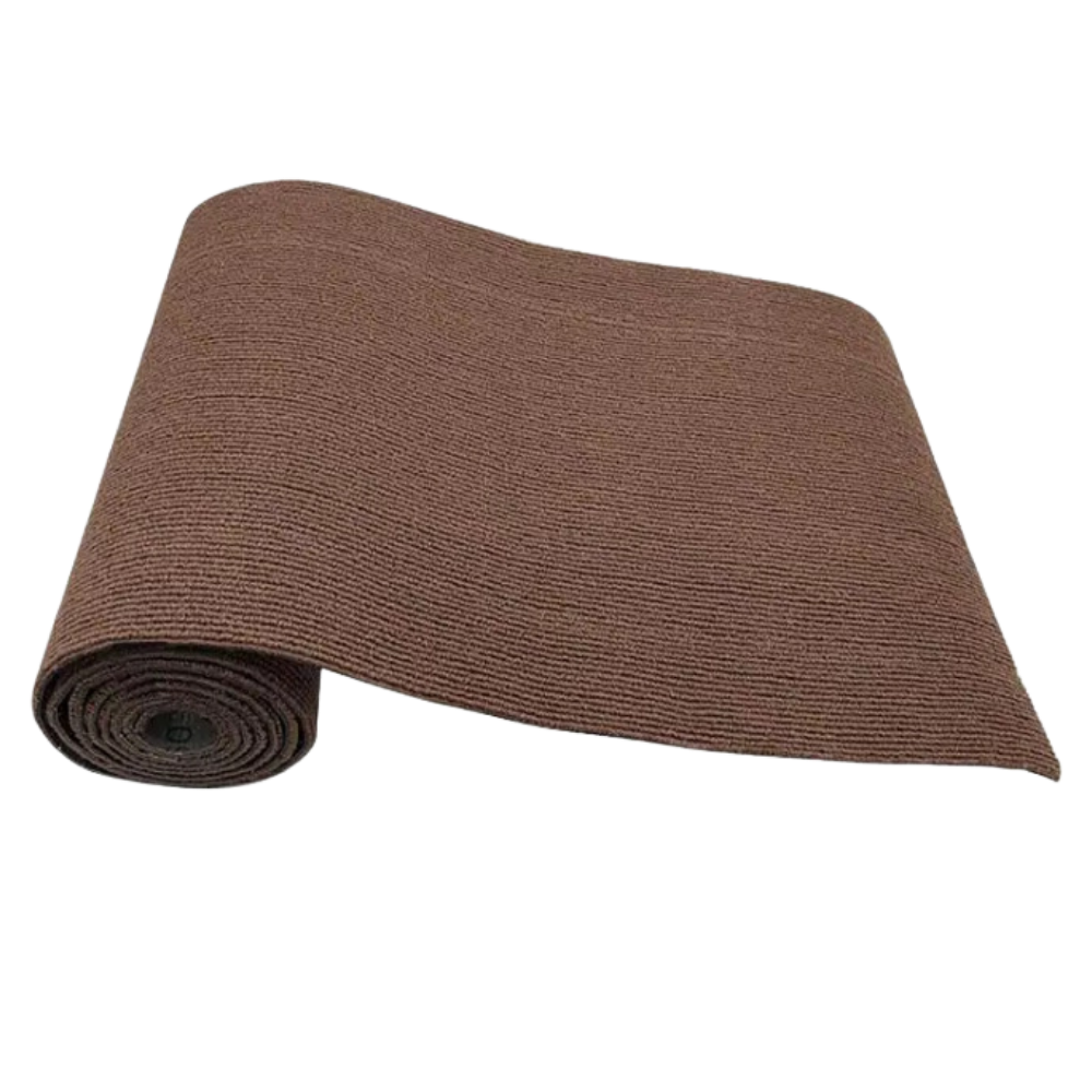 Arranhador de parede adesivo para gatos da Ozerty France, superfície de sisal marrom, acessório para arranhar e divertir gatos.
