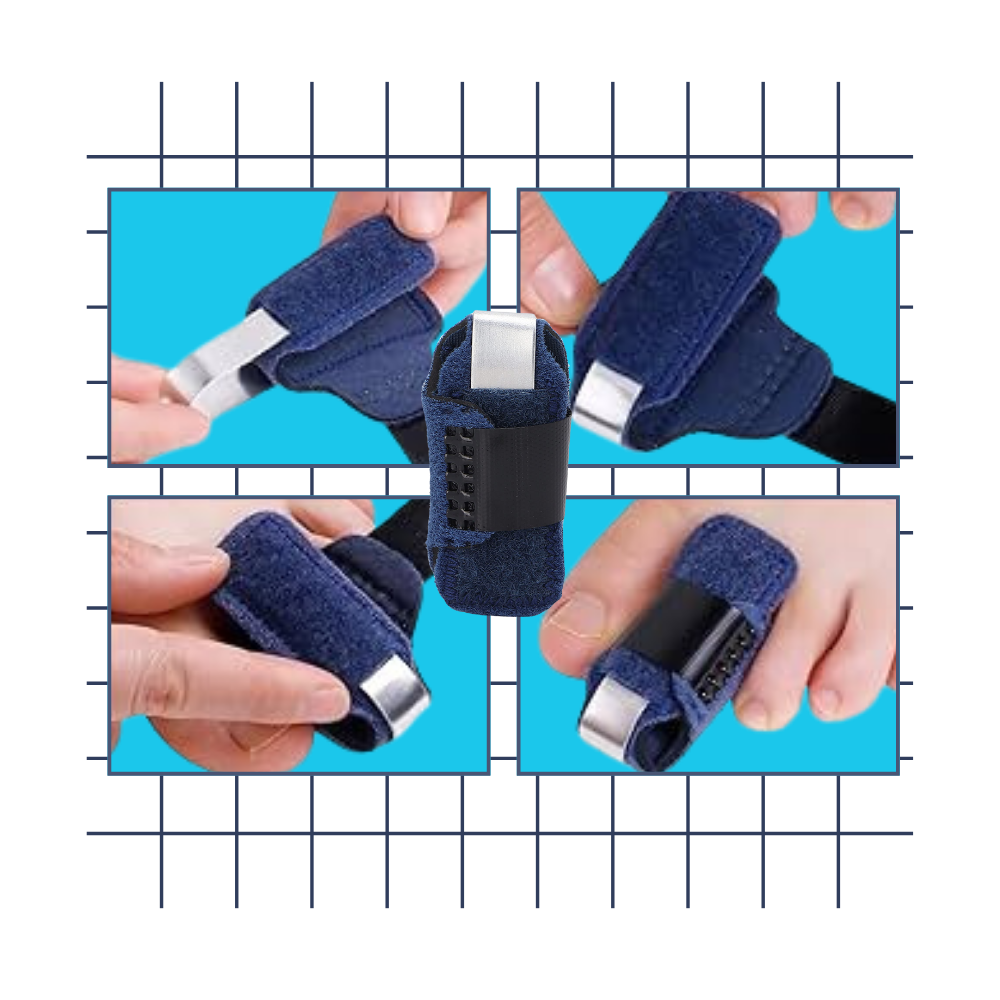 Alinhador de dedos ajustável e discreto da Keenso para cuidados dos pés, com encaixe confortável e estabilidade máxima.