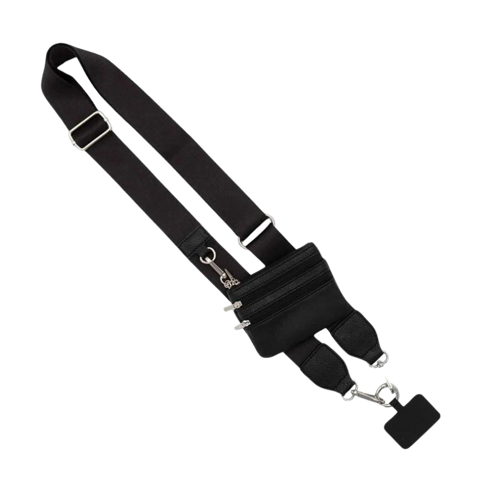 Correia ajustável para telefone móvel da Save The Girls, feita de material preto, ideal para segurar celular com estilo.