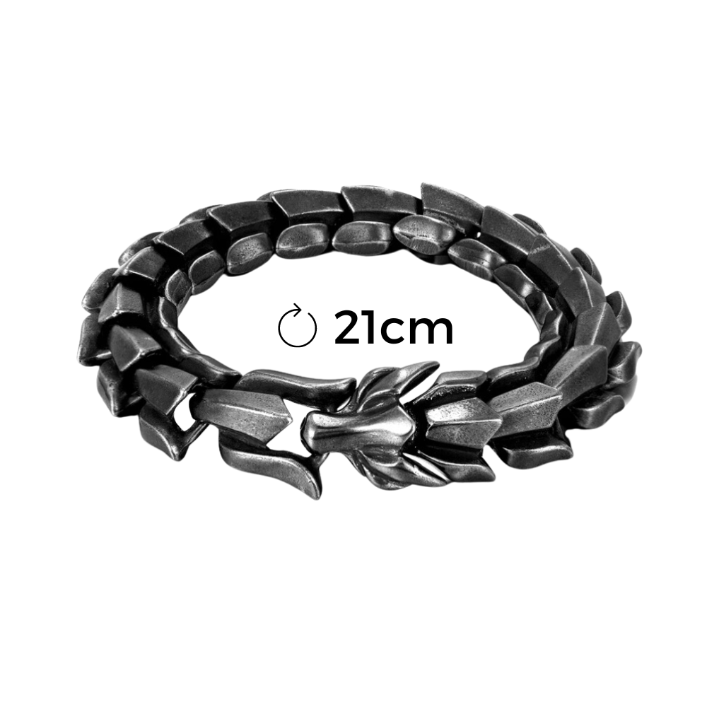 Pulseira ajustável em forma de dragão de Midgard, acessório de aço com detalhes detalhados, da marca Sunnimix.
