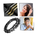Bracelete ajustável em forma de dragão de Midgard, feito pela Sunnimix, com detalhes de design em metal.