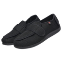 Sapatos ortopédicos ajustáveis Silvert's para pés diabéticos, calçados pretos confortáveis e com suporte para uso diário.