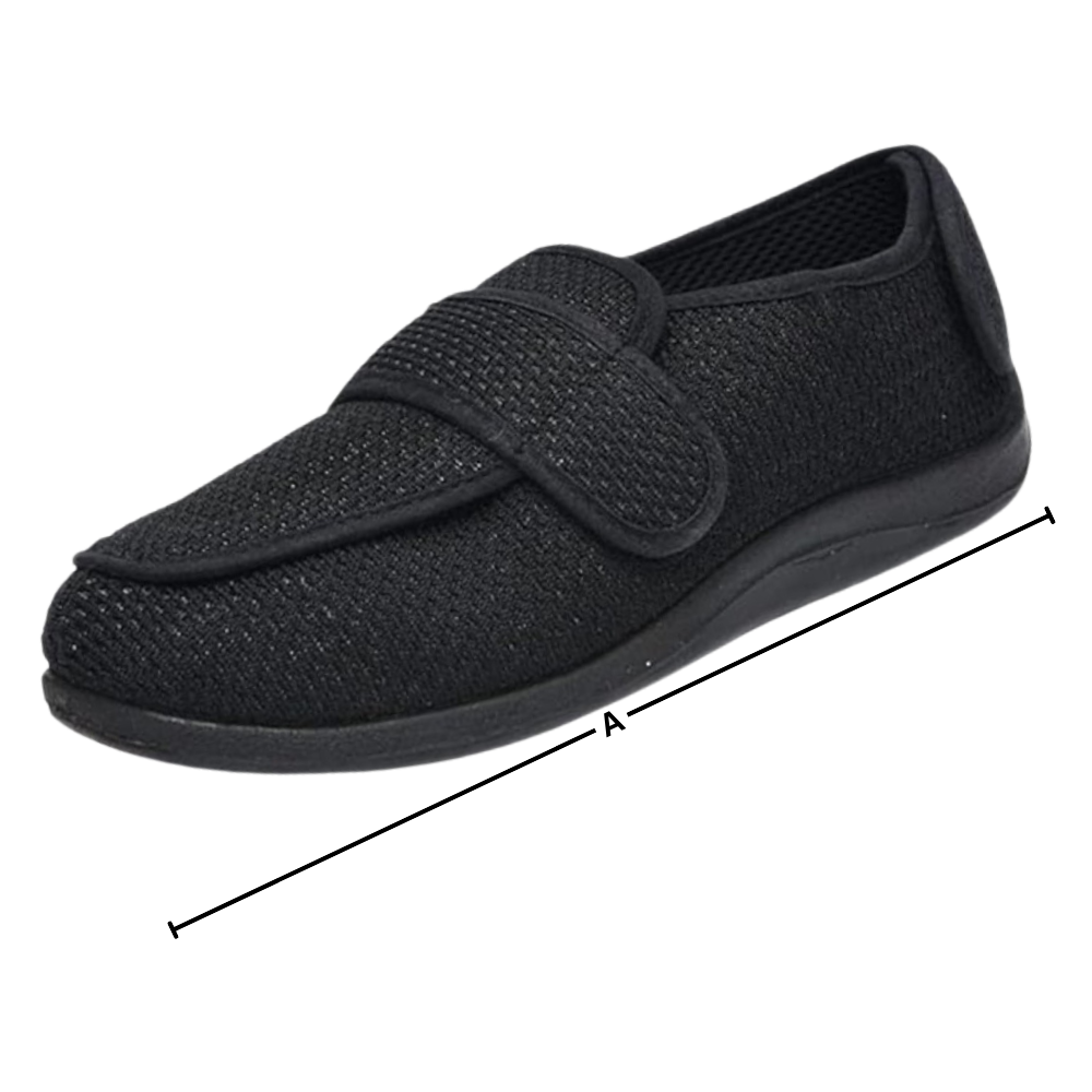 Sapatos ortopédicos ajustáveis Silvert's para pés diabéticos, com design confortável e suporte para alívio de pressão.