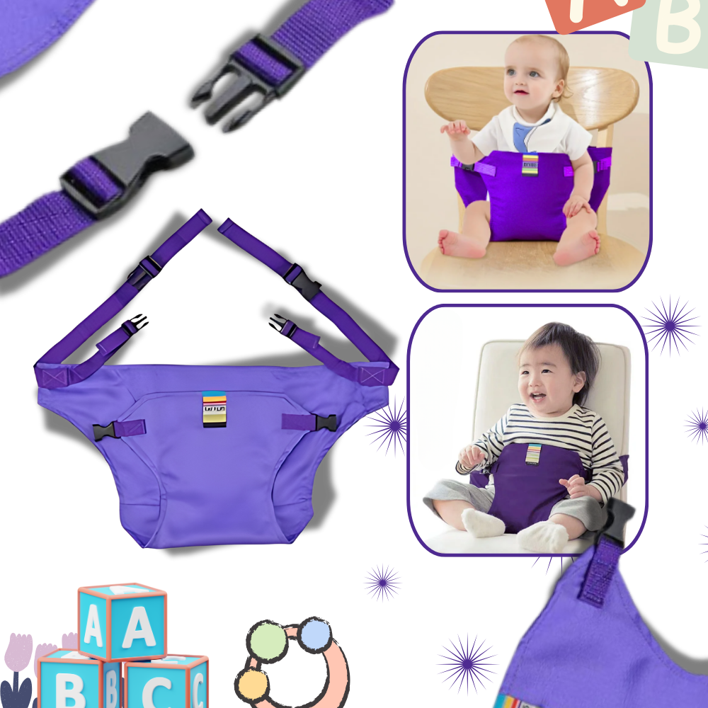 Harnais ajustável para cadeira alta Glorystar, acessório portátil e seguro para cadeiras infantis e rehausseurs.