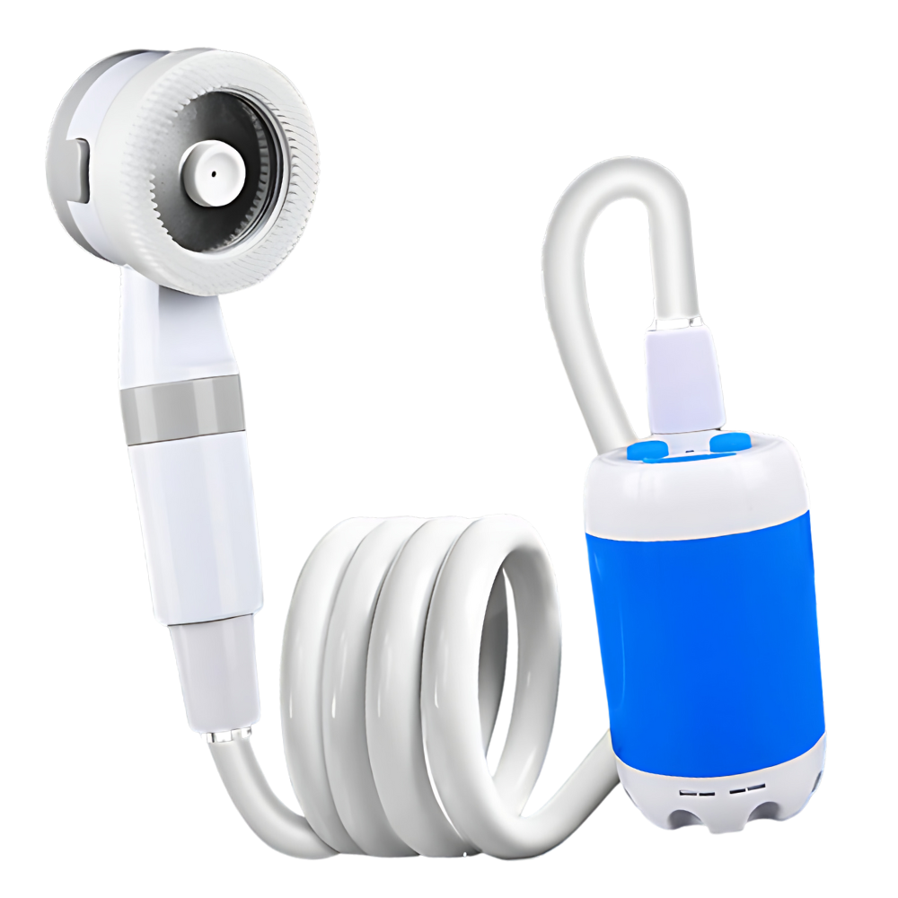 Chuveiro portátil ajustável para exterior da marca Biete, ideal para camping e atividades ao ar livre.