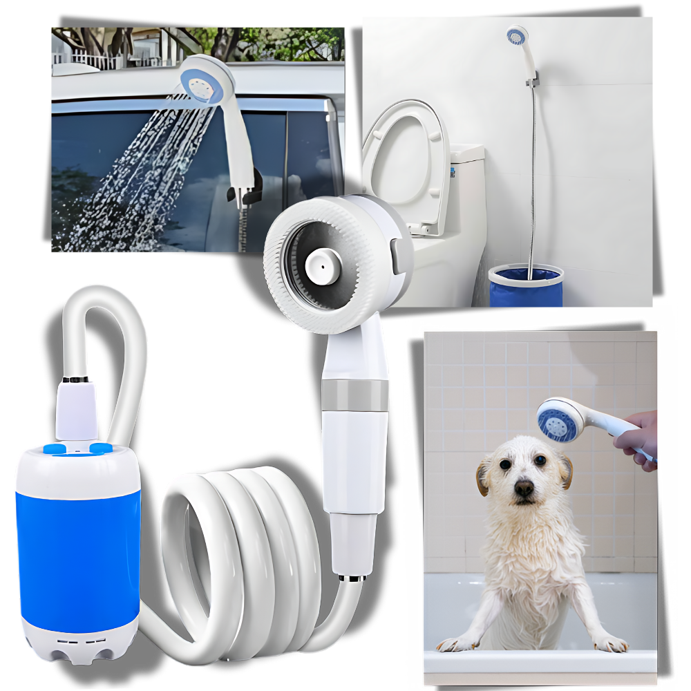 Chuveiro externo portátil e ajustável Biete para camping e trilhas, com conexão fácil e design resistente para atividades ao ar livre.