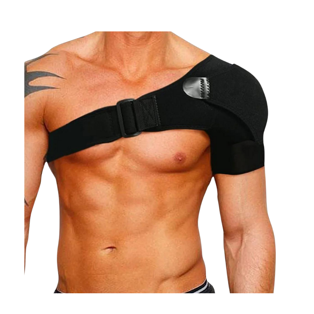 Órtese ajustável para o ombro, produto de fisioterapia e ergonomia da marca Neo-G, suporte para ombro com ajuste personalizado.