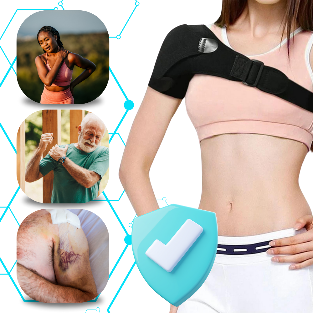 Órtesis de ombro ajustável Neo-G para fisioterapia e ergoterapia, suporte de ombro eficaz e confortável, com alças reguláveis.