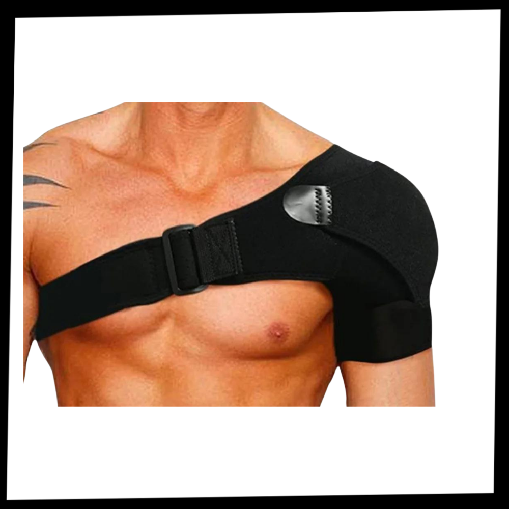 Órtesis de ombro ajustável da Neo-G para fisioterapia e ergonomia, suporte acolchoado com fechos reguláveis.