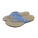Sandálias ortopédicas Ozerty com tiras ajustáveis, calçado confortável em azul claro para suporte e saúde dos pés.