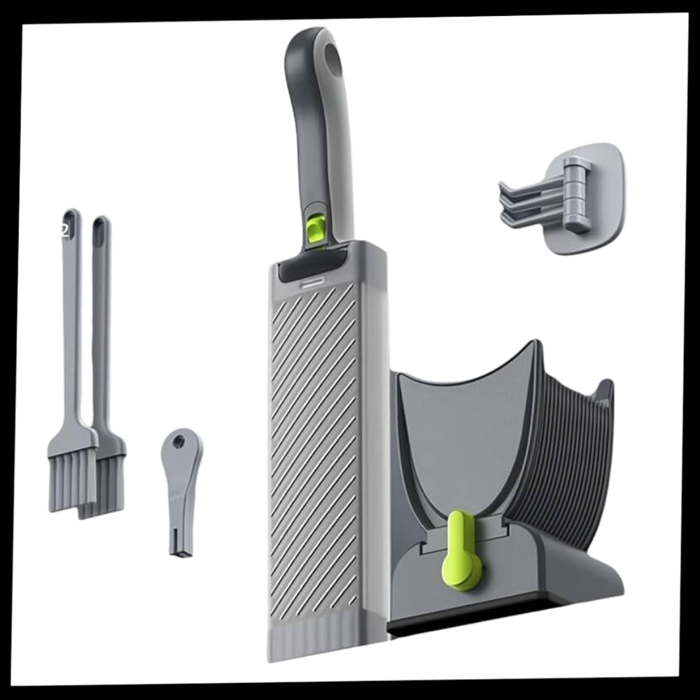 Fatiador de carne manual ajustável da marca Genérico, utensílio de cozinha para cortar carne em diferentes espessuras.