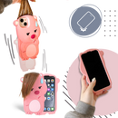 Estojo rosa adorável para iPhone da Qitian, proteção fina e elegante para smartphone em imagem colorida e detalhada.