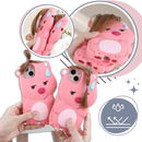 Estojo rosa fofo para iPhone da Qitian, mostrando detalhes delicados e acabamento bonito em tom rosa claro.