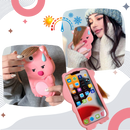 Estojo rosa adorável para iPhone Qitian, com design fofo e colorido, protegido e decorativo para telefones celulares.