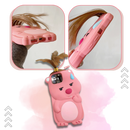 Estojo rosa adorável para iPhone da Qitian, capa de proteção com design fofo e envolvente, ideal para smartphones.