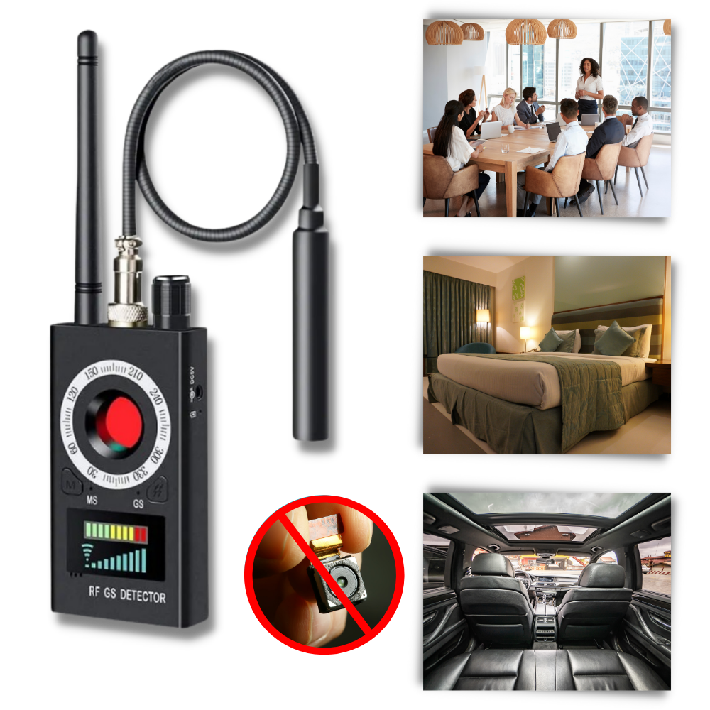 Detector de escuta Vito, detecta dispositivos de frequência avançada para comunicações e espionagem ocultas.