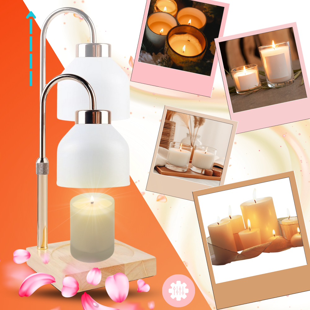 Lâmpada de design Lithomy com luz quente e estética de vela, criando ambiente aconchegante e sofisticado.