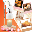 Lâmpada de design Lithomy com luz quente e estética de vela, criando ambiente aconchegante e sofisticado.