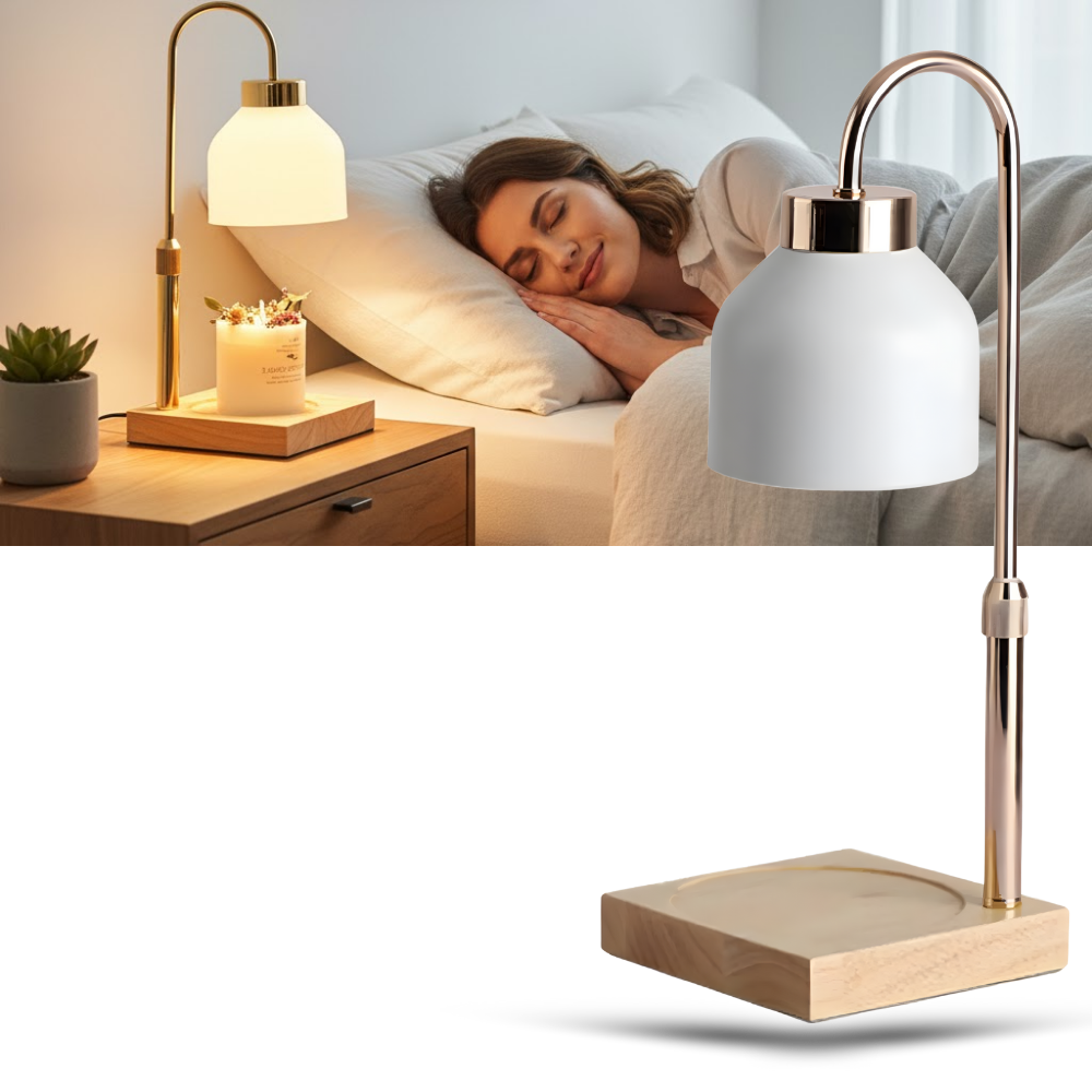 Lâmpada de aquecimento para vela com design elegante, luminária Lithomy, criando ambiente aconchegante e iluminado.