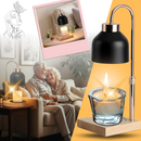 Lâmpada de design Lithomy com iluminação quente e acolhedora, ideal para criar atmosfera com vela decorativa.