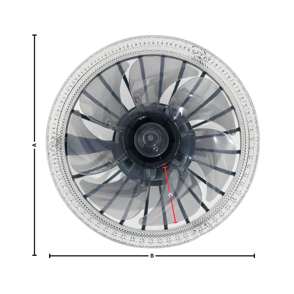 Ventilador de teto Gesum com lâmpada integrada e controle remoto, ideal para climatização e decoração de ambientes.